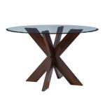 Auden Glass and Espresso Wood Round Dining Table