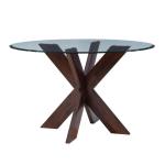 Auden Glass and Espresso Wood Round Dining Table