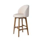 Garet Cream Upholstered Swivel Bar Stool