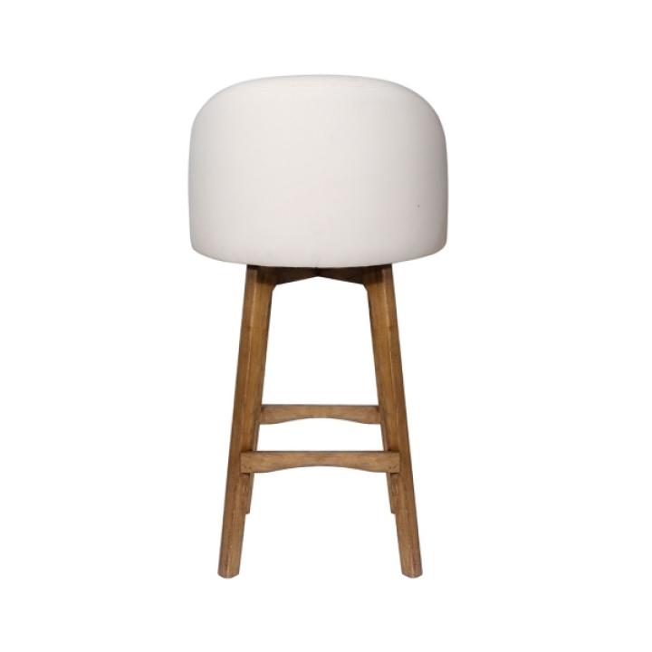 Garet Cream Upholstered Swivel Bar Stool