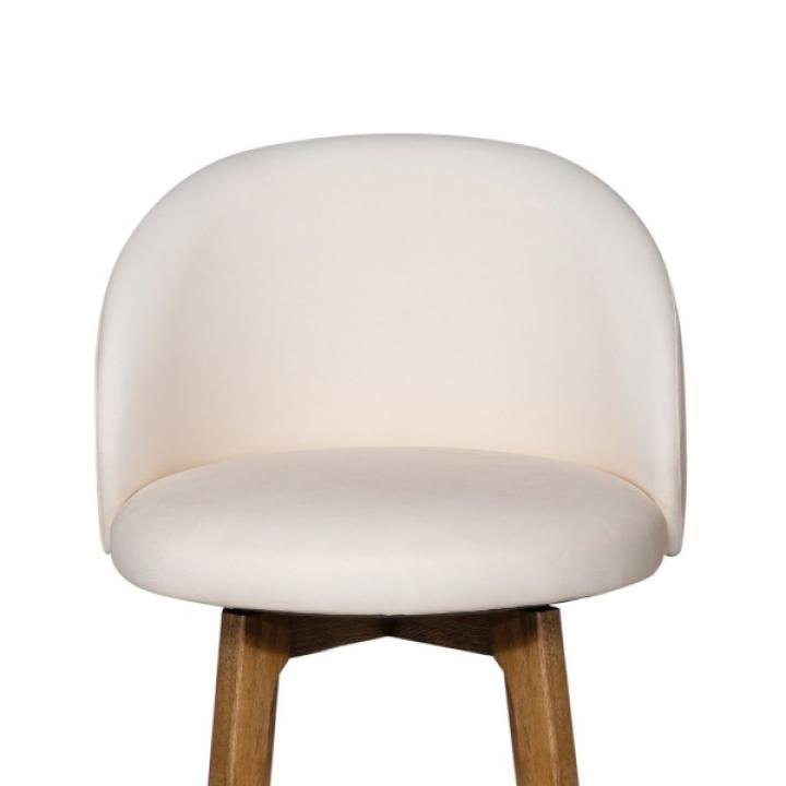 Garet Cream Upholstered Swivel Bar Stool