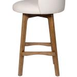 Garet Cream Upholstered Swivel Bar Stool