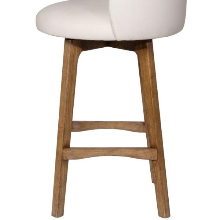 Garet Cream Upholstered Swivel Bar Stool