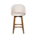 Garet Cream Upholstered Swivel Bar Stool