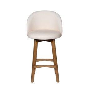 Garet Cream Upholstered Swivel Bar Stool