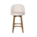 Garet Cream Upholstered Swivel Bar Stool