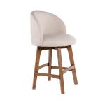 Garet Cream Upholstered Swivel Counter Stool