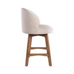 Garet Cream Upholstered Swivel Counter Stool
