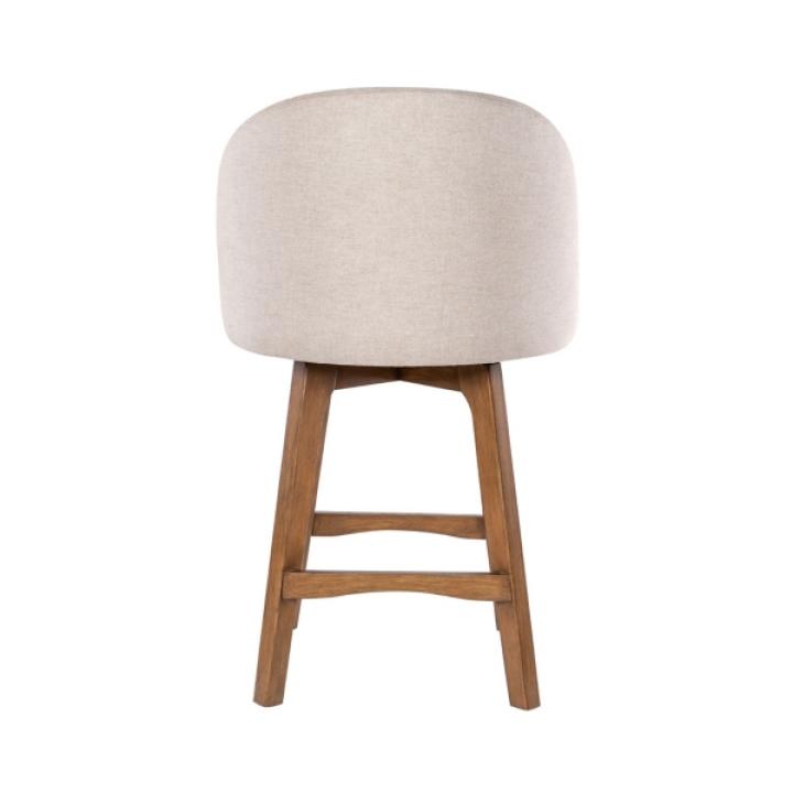 Garet Cream Upholstered Swivel Counter Stool