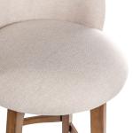 Garet Cream Upholstered Swivel Counter Stool