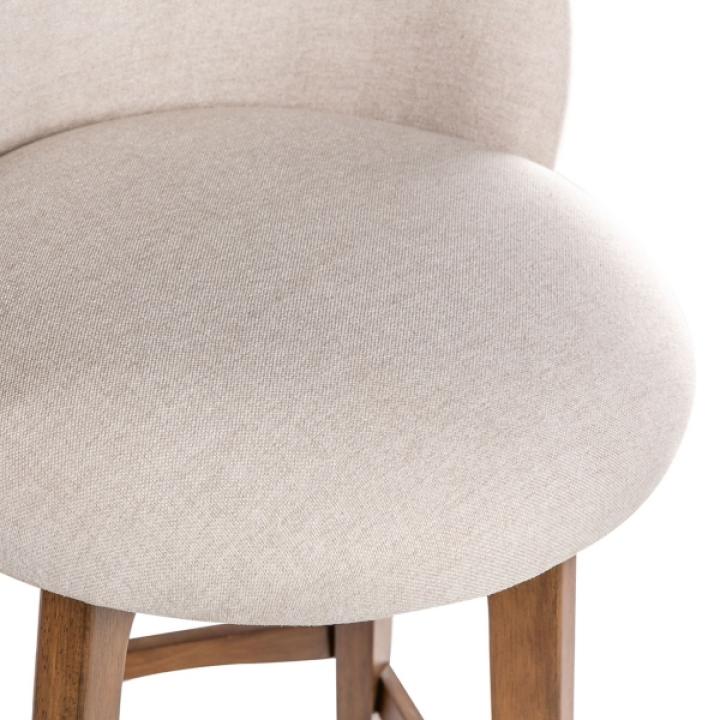 Garet Cream Upholstered Swivel Counter Stool