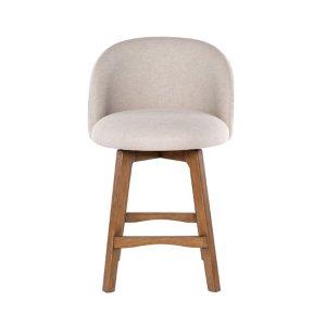 Garet Cream Upholstered Swivel Counter Stool