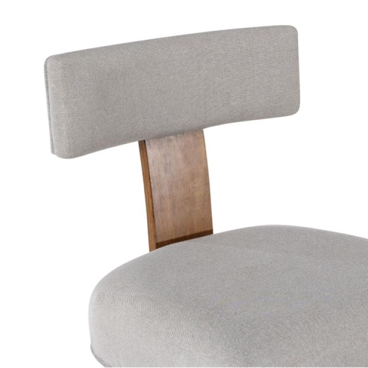 Thalia Gray Upholstered T-Back Bar Stool