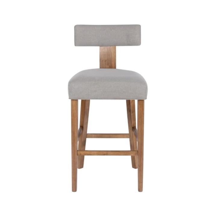 Thalia Gray Upholstered T-Back Bar Stool