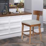 Theodora Gray Upholstered T-Back Counter Stool