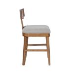 Theodora Gray Upholstered T-Back Counter Stool