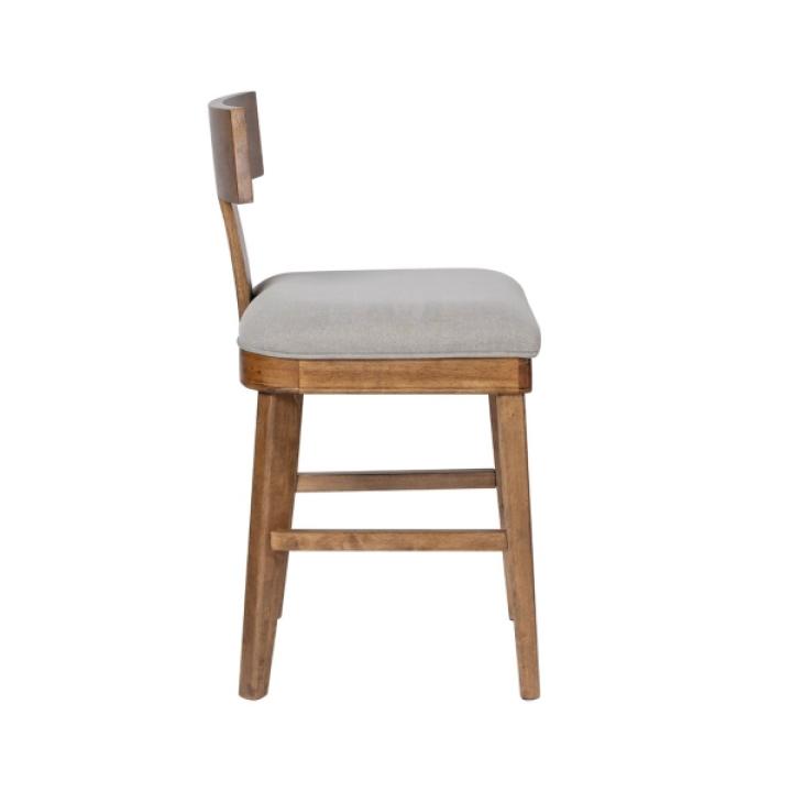 Theodora Gray Upholstered T-Back Counter Stool