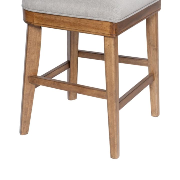 Theodora Gray Upholstered T-Back Counter Stool