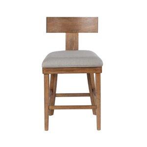 Theodora Gray Upholstered T-Back Counter Stool