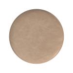 Sand Faux Leather Channel Tufted Round Ottoman