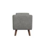 Gray Woven Storage Bench with Wood Legs