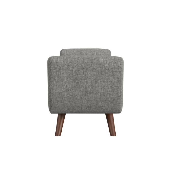 Gray Woven Storage Bench with Wood Legs