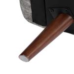 Gray Woven Storage Bench with Wood Legs