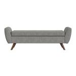 Gray Woven Storage Bench with Wood Legs