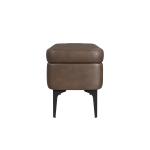 Rounded Brown Faux Leather Storage Bench