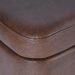 Rounded Brown Faux Leather Storage Bench