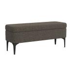 Rounded Dark Brown Boucle Storage Bench