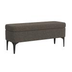 Rounded Dark Brown Boucle Storage Bench