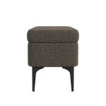 Rounded Dark Brown Boucle Storage Bench