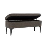 Rounded Dark Brown Boucle Storage Bench