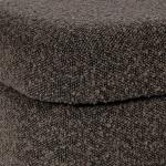 Rounded Dark Brown Boucle Storage Bench