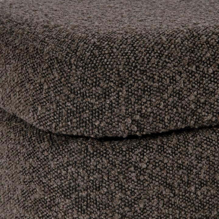 Rounded Dark Brown Boucle Storage Bench