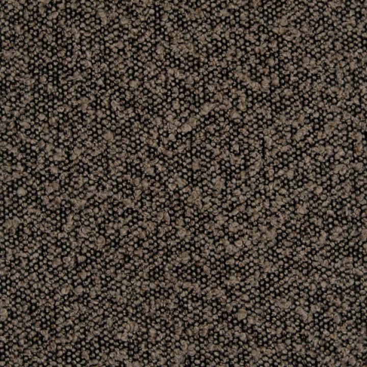 Rounded Dark Brown Boucle Storage Bench