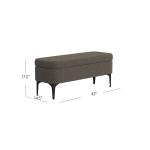 Rounded Dark Brown Boucle Storage Bench