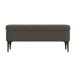 Rounded Dark Brown Boucle Storage Bench