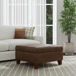 Brown Faux Leather Large Square Storage Ottoman