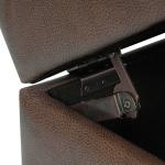 Brown Faux Leather Large Square Storage Ottoman