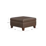 Brown Faux Leather Large Square Storage Ottoman
