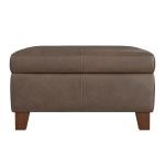 Brown Faux Leather Large Square Storage Ottoman