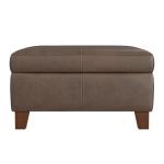 Brown Faux Leather Large Square Storage Ottoman