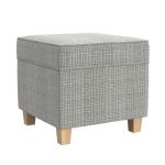 Sage Mini Grid Pattern Square Storage Ottoman