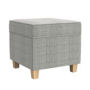 Sage Mini Grid Pattern Square Storage Ottoman