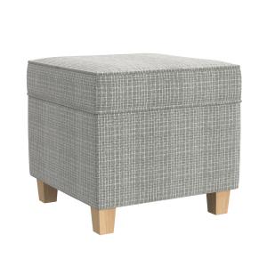 Sage Mini Grid Pattern Square Storage Ottoman