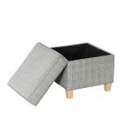 Sage Mini Grid Pattern Square Storage Ottoman