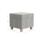 Sage Mini Grid Pattern Square Storage Ottoman