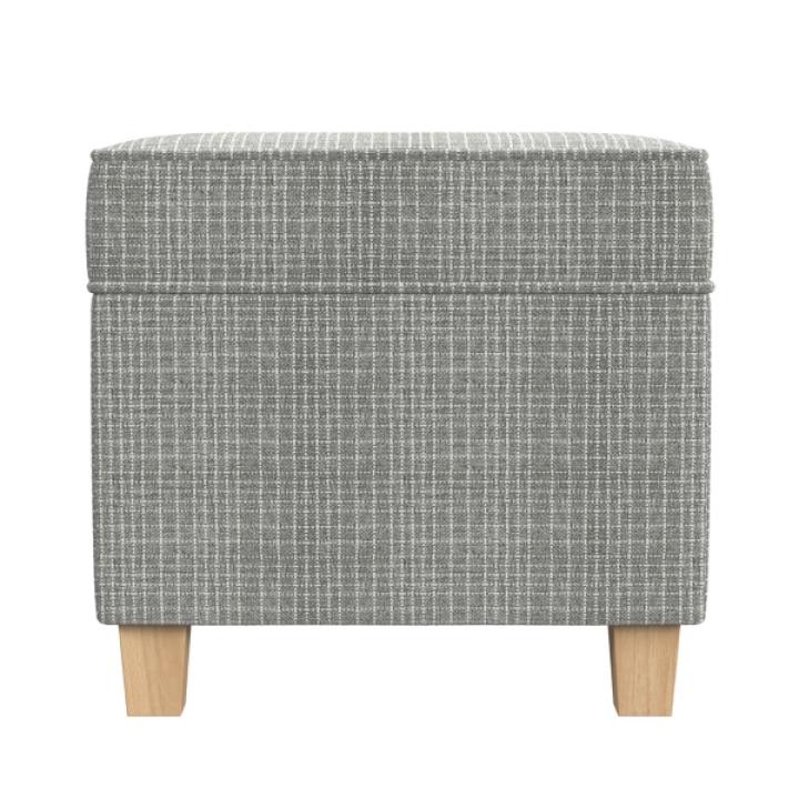 Sage Mini Grid Pattern Square Storage Ottoman